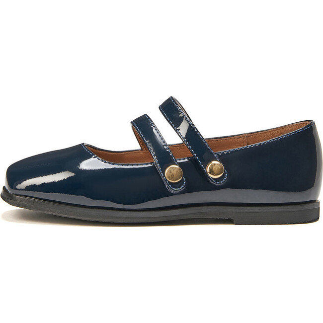 Diana Glossy Leather Adjustable Strap Mary Jane Shoes, Navy