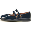 Diana Glossy Leather Adjustable Strap Mary Jane Shoes, Navy - Mary Janes - 1 - thumbnail