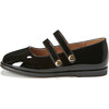 Diana Glossy Leather Adjustable Strap Mary Jane Shoes, Black - Mary Janes - 1 - thumbnail