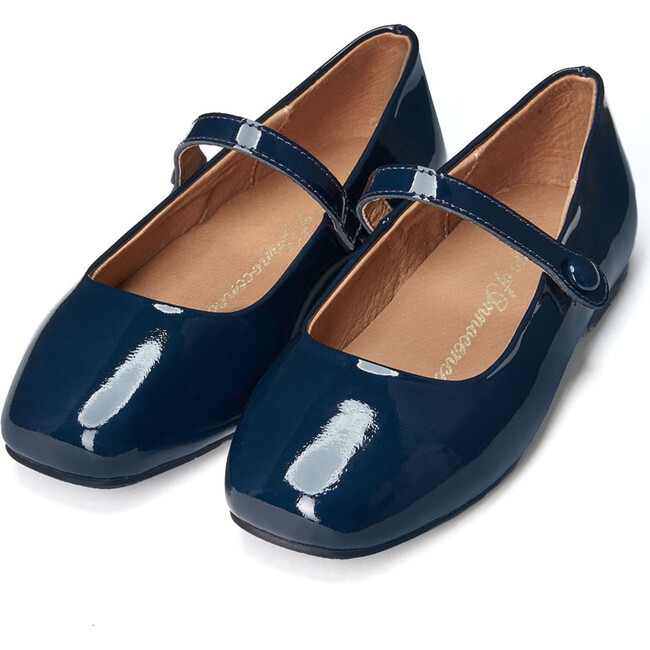 Chloe Patent Leather Square Toe Mary Jane Shoes, Navy - Mary Janes - 2