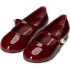 Elin Glossy Patent Leather Pointed Toe Mary Jane Shoes, Burgundy - Mary Janes - 2