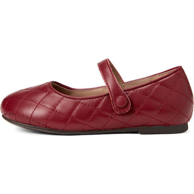 Coco Quilted Strap Leather Shoes, Burgundy