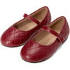 Coco Quilted Strap Leather Shoes, Burgundy - Mary Janes - 2