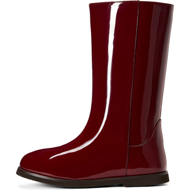 Ann PU Patent Leather High Boots, Burgundy