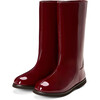 Ann PU Patent Leather High Boots, Burgundy - Boots - 2