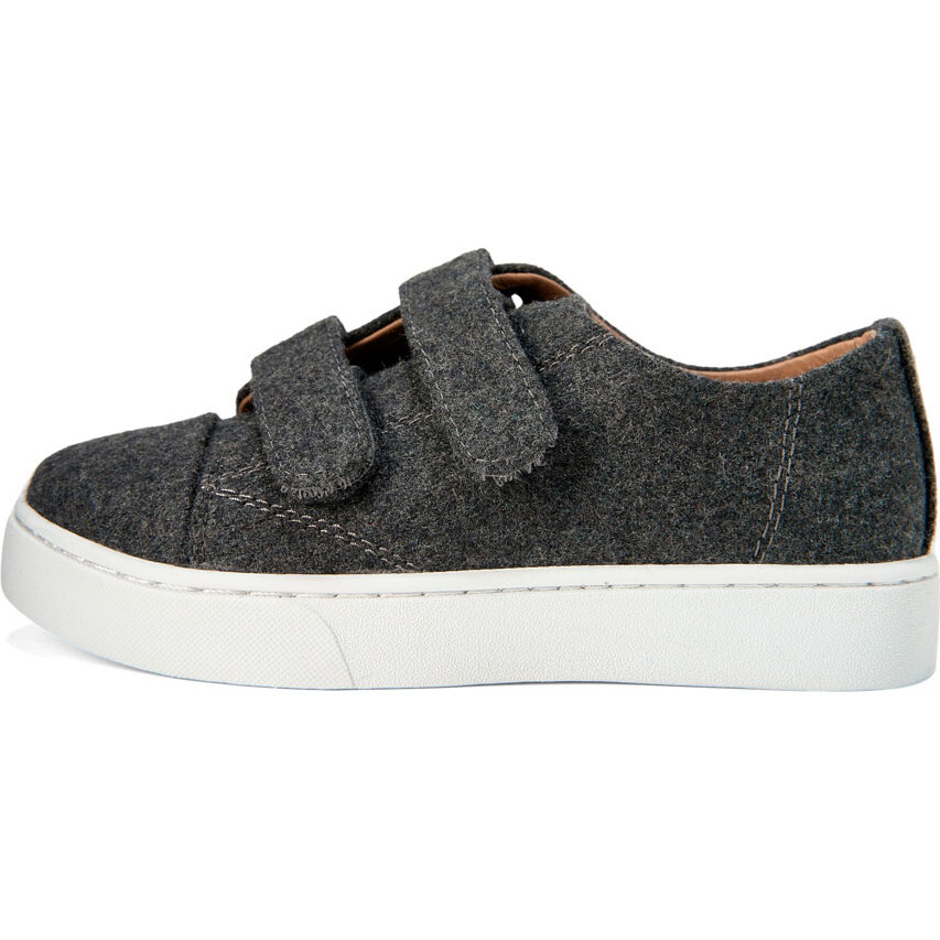 Robby 2.0 Trim Wool Leather Sneakers, Dark Grey - Sneakers - 1