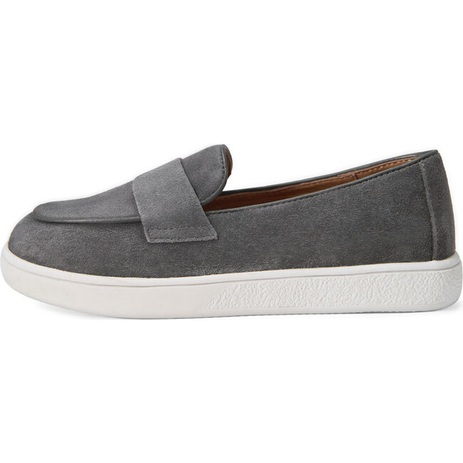 Kirk Suede Square Toe Slip-On Sneakers, Dark Grey