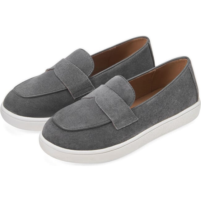 Kirk Suede Square Toe Slip-On Sneakers, Dark Grey - Sneakers - 2