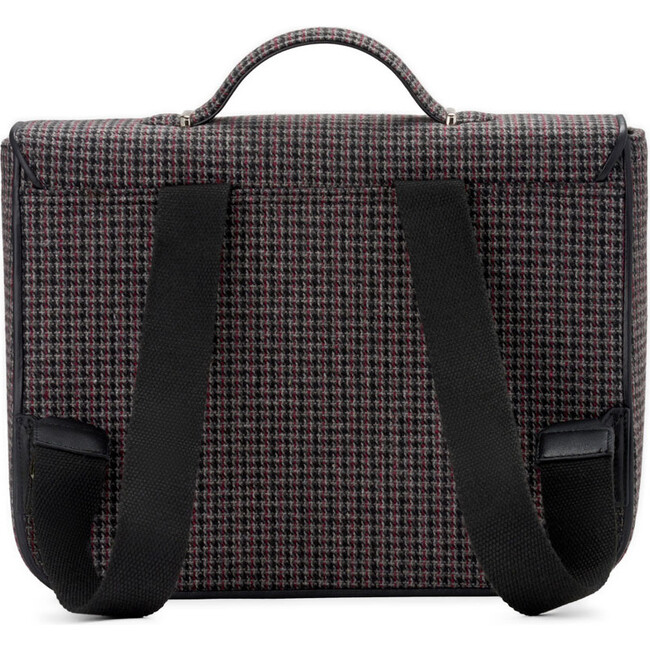 Boston Plaid Adjustable Shoulder Strap Schoolbag, Dark Grey - Bags - 2