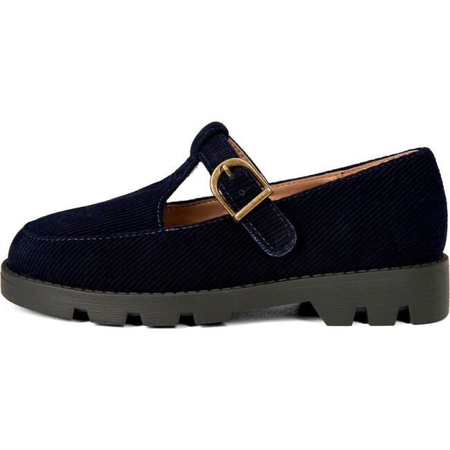 Berta Ribbed Velvet Mary Janes, Navy