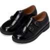 Alsa Glossy Doubled Buckle Brogues Shoes, Black - Oxfords - 2