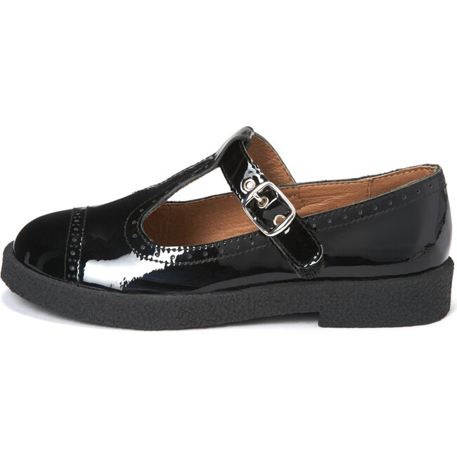 Agathe Leather Casual T-Bar Strap Shoes, Black