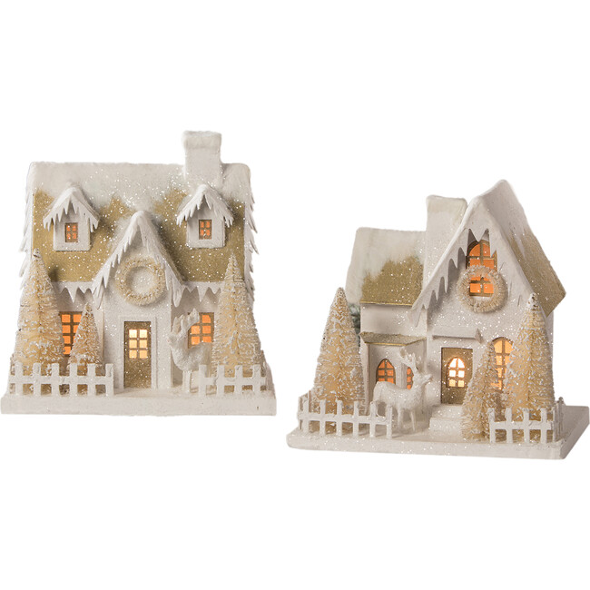 Peaceful Putz House, Set of 2