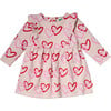 Hearts Print Ruffle High Waist Long Sleeve Skirt Dress, Pink - Dresses - 1 - thumbnail