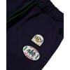 Patch Ribbed Adjustable Waist Drawstring Jogger, Navy - Sweatpants - 4