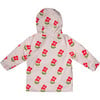 Baby Flower Print Ribbed Cuff Hooded Zipper Raincoat, Pink - Raincoats - 2