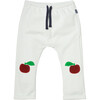 Baby Apple Knee Patch Elastic Waist Drawstring Pant, Blue - Pants - 1 - thumbnail