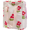 Insulated Flower Print Zipper Lunchbag, Pink - Lunchbags - 2