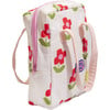 Insulated Flower Print Zipper Lunchbag, Pink - Lunchbags - 3