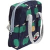 Insulated Apple Print Zipper Lunchbag, Blue - Lunchbags - 3