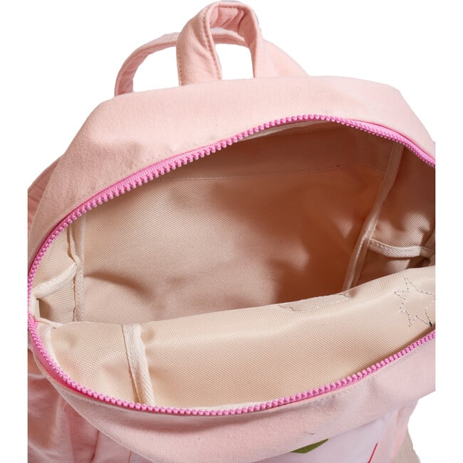 Flower Print Padded Adjustable Buckle Strap Zipper Backpack, Pink - Backpacks - 4