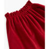 Pestana Velvet Elastic Waist Flared Skirt, Red - Skirts - 2