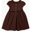 Raisin Scalloped Ruffle Collar Short Puff Sleeve Dress, Burgundy - Dresses - 4