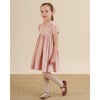 Melly Corduroy Peter Pan Collar Short Puff Sleeve Smocked Dress, Pink - Dresses - 3