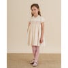 Melly Corduroy Peter Pan Collar Short Puff Sleeve Smocked Dress, Rice - Dresses - 2