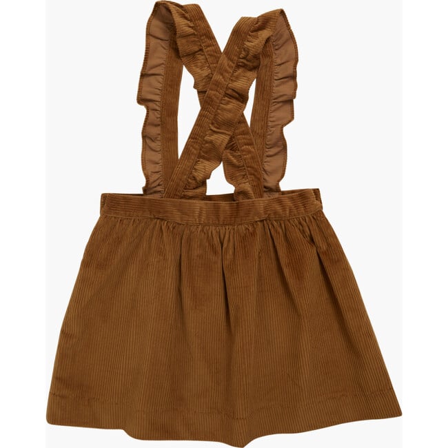 Mai Wale Corduroy Ruffle Shoulder Strap Skirt, Camel - Skirts - 4