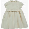 Melly Corduroy Peter Pan Collar Short Puff Sleeve Smocked Dress, Rice - Dresses - 4