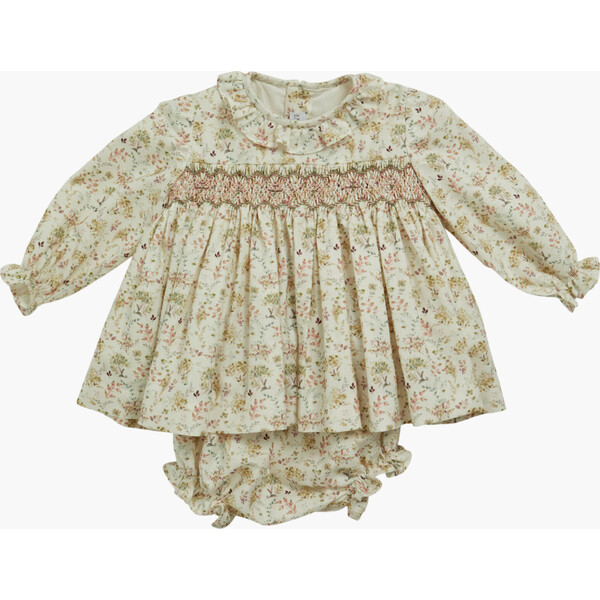 Soft Pink Collars Check Dress & Bloomer Set
