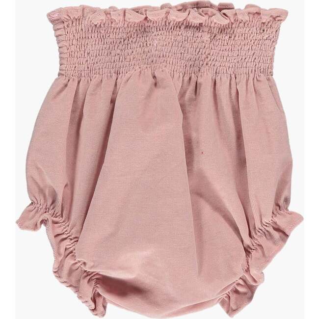 Baby Bloom Smocked Waist Bloomer, Dusty Pink - Bloomers - 3