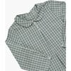 Baby Darius Checkered Peter Pan Collar Long Sleeve Shirt, Khaki - Shirts - 3