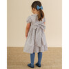 Jujube Floral Peter Pan Collar Short Puff Sleeve Smocked Dress, Navy & Yellow - Dresses - 3