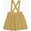Yarrow Babycord Shoulder Strap Velvet Bow Waist Skirt, Yellow - Skirts - 4