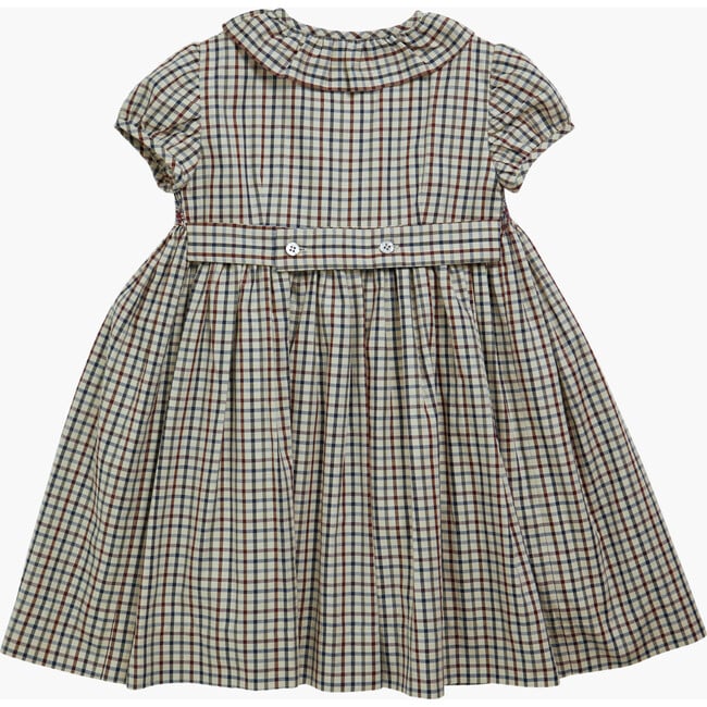 Gooseberry Checkered Short Puff Sleeve Smocked Dress, Multicolors - Dresses - 2