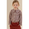 Gaya Vichy Peter Pan Collar Long Sleeve Blouse, Burgundy - Blouses - 2