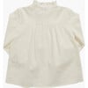 Diana Plumetis Ruffle Collar Long Sleeve Blouse, Off-White - Blouses - 4