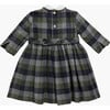 Corneta Tartan Contrast Peter Pan Collar Long Sleeve Dress, Navy - Dresses - 4