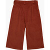 Cyrilla Corduroy Buttoned Waist Wide Leg Trousers, Burnt Orange - Pants - 4