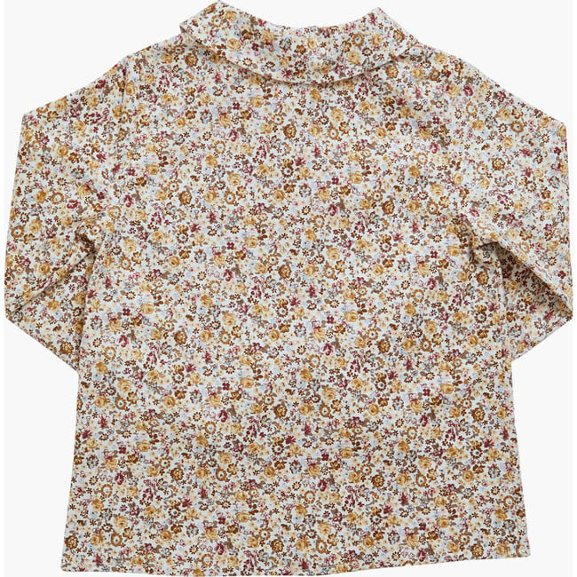 Coline Floral Collared Long Sleeve Buttoned Blouse, Multicolors - Blouses - 4