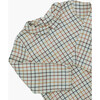 Baby Mallard Checkered Peter Pan Collar Long Sleeve Shirt, Cream & Multicolors - Shirts - 3