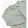 Baby Mallard Checkered Peter Pan Collar Long Sleeve Shirt, Blue & Yellow - Shirts - 3