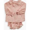 Baby Amelia Liberty Print Ruffle Collar Long Cuffed Sleeve Blouse, Capel Pink - Blouses - 3