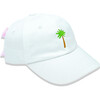 Palm Tree Bow Baseball Hat, White - Hats - 1 - thumbnail