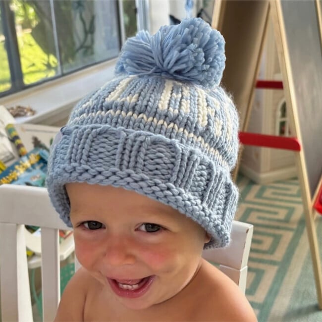 Lil Bro Bobble Hat, Blue - Hats - 2