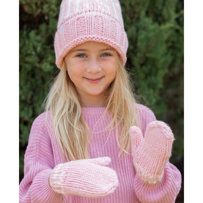 Knit Mittens, Pink - Gloves - 5