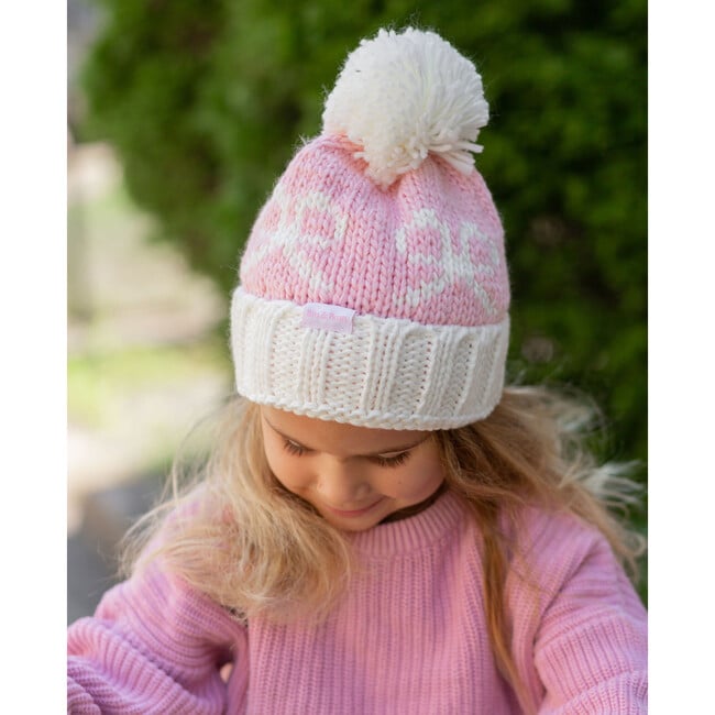 Bows Bobble Hat, Pink - Hats - 6