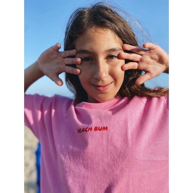 Beach Bum Print UPF50+ Short Sleeve Tee, Pink - T-Shirts - 2